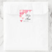 Geometrische Dreiecke - Gefälligkeit | Pony Pink L Quadratischer Aufkleber (Tasche)