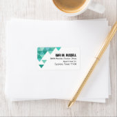 Geometrische Dreiecke-Mailing | aquamarin Türkis Adressaufkleber (Insitu)