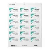 Geometrische Dreiecke-Mailing | aquamarin Türkis Adressaufkleber (Vorne)