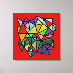 geometrische Dreiecke mit farbiger Kunst Leinwanddruck