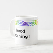 Geometrische Dreiecke mit Regenbogen, personalisie Kaffeetasse (Vorderseite Links)
