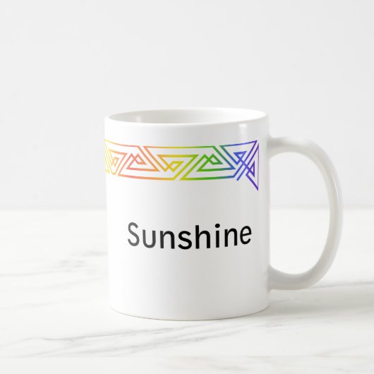 Geometrische Dreiecke mit Regenbogen, personalisie Kaffeetasse (Rechts)