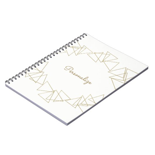 Geometrische Dreiecke Moderner Glamour Chic Glam Notizblock (Linke Seite)