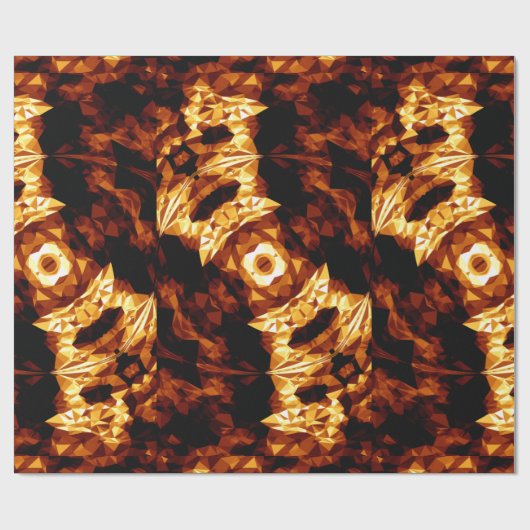 Geometrische Dreiecke Orange Brown Black Abstrakt Geschenkpapier (Flach)