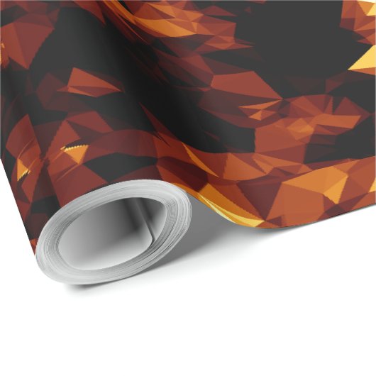 Geometrische Dreiecke Orange Brown Black Abstrakt Geschenkpapier (Rolleneckpunkt)