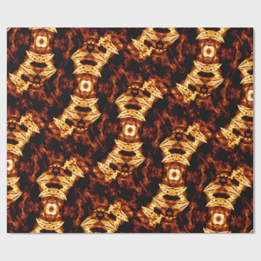 Geometrische Dreiecke Orange Brown Black Abstrakt Geschenkpapier (Flach)