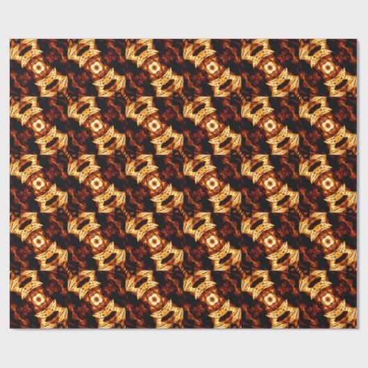 Geometrische Dreiecke Orange Brown Black Abstrakt Geschenkpapier (Flach)