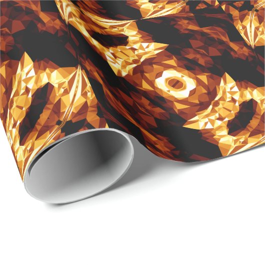 Geometrische Dreiecke Orange Brown Black Abstrakt Geschenkpapier (Rolleneckpunkt)