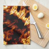 Geometrische Dreiecke Orange Brown Black Abstrakt Küchentuch (Viertel Falte)