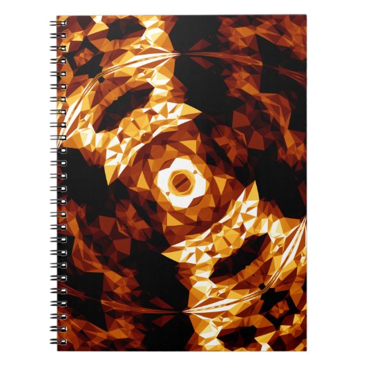 Geometrische Dreiecke Orange Brown Black Abstrakt Notizblock (Vorderseite)