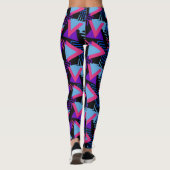 Geometrische Dreiecke Rosa Türkisblau Leggings (Rückseite)