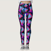Geometrische Dreiecke Rosa Türkisblau Leggings (Vorderseite)