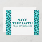 Geometrische Dreiecke Save the Date Postkarte, Aqu Ankündigungspostkarte (Vorne/Hinten)