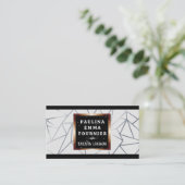 Geometrische Dreiecke | Silver Lines Visitenkarte (Stehend Vorderseite)