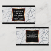 Geometrische Dreiecke | Silver Lines Visitenkarte (Vorne/Hinten)