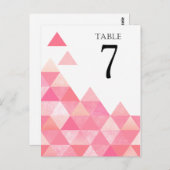 Geometrische Dreiecke-Tischnummern | rosa Lila Postkarte (Vorne/Hinten)