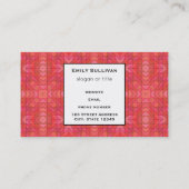 Geometrische Dreiecke und Diamanten in Rot und Ros Visitenkarte (Rückseite)