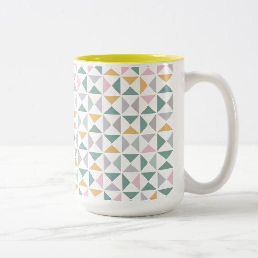 Geometrische Dreiecke Zweifarbige Tasse (Rechts)