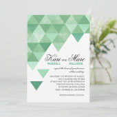 Geometrische Dreieckskräfte| Münzgrün Einladung (Stehend Vorderseite)
