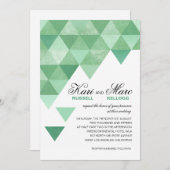 Geometrische Dreieckskräfte| Münzgrün Einladung (Vorne/Hinten)