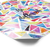 geometrische Dreiecksmuster "anders sein" Zitat Fotodruck (Ecke)