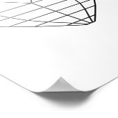 Geometrische Druckfarbe Grau und Schwarz Diamond Poster (Ecke)