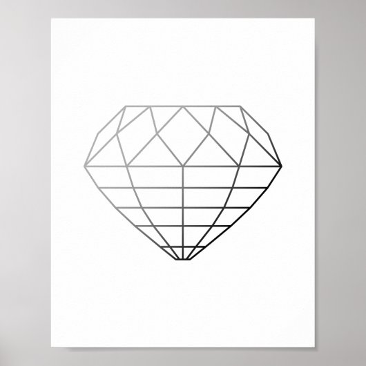 Geometrische Druckfarbe Grau und Schwarz Diamond Poster (Vorne)