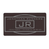 Geometrische dunkelbraune und graue Rücksendeadres (Vorne)