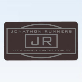 Geometrische dunkelbraune und graue Rücksendeadres Adressaufkleber