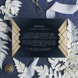 Geometrische Dunkelgoldfolie-Hochzeitkarte RSVP Karte