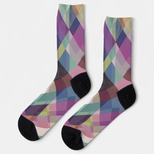 geometrische dunkle Schattierungen Muster Socken (Linkes Detail)