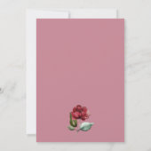 Geometrische Dusty-Rose Burgundy Blush Floral Wedd Einladung (Rückseite)