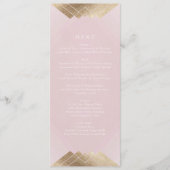 Geometrische Dusty Rose Pink Gatsby Hochzeit Menükarte (Vorderseite)
