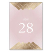 Geometrische Dusty Rose Pink Gatsby Hochzeit Tischnummer (Rückseite)