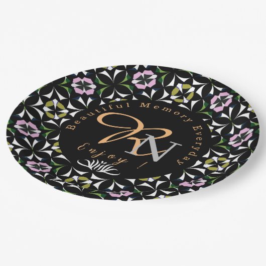 Geometrische Ebene Pappteller (Schrägansicht)