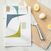 Geometrische Ecken - farbenfrohe Mitte Jahrhundert Küchentuch (Viertel Falte)