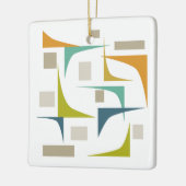 Geometrische Ecken Mitte des Orange Blue Green Keramikornament (Links)