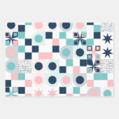 Geometrische, einfache, elegante Packpapierblätter Geschenkpapier Set (Vorderseite)