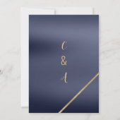 Geometrische einfache Navy Blue Gold Save the Date (Rückseite)
