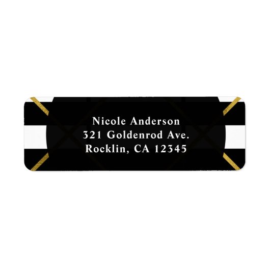 Geometrische Einladung von Black & Gold Chic Glam (Vorne)