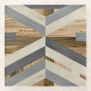 Geometrische Einlage Glasuntersetzer