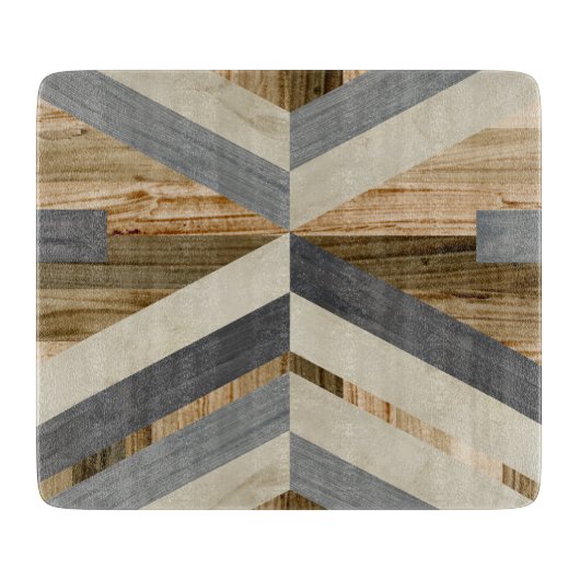 Geometrische Einlage Schneidebrett (Vorderseite)