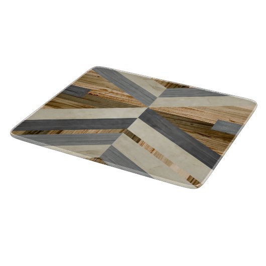 Geometrische Einlage Schneidebrett (Ecke)