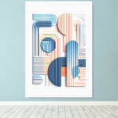 Geometrische Eleganz: Abstrakte Layered Paper Art Leinwanddruck (Insitu (Holzboden))