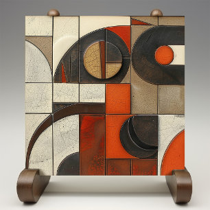 Geometrische Eleganz - Abstrakte Mosaik-Keramikfli Fliese