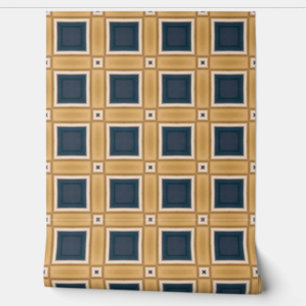 Geometrische Eleganz der Marine und Gold Tapete