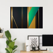 Geometrische Eleganz Gold und Smaragd Poster (Heimbüro)