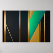 Geometrische Eleganz Gold und Smaragd Poster (Vorne)