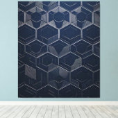 "Geometrische Eleganz: Hexagonale Kunst Leinwanddruck (Insitu (Holzboden))