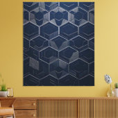 "Geometrische Eleganz: Hexagonale Kunst Leinwanddruck (Insitu (Wohnzimmer))